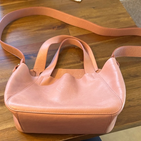 Chic Blush Leather Shoulder Bag - Picture 1 of 7